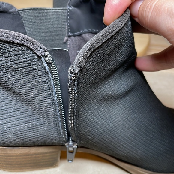 KENSIE Gerona Perforated Suede Ankle Booties, Dark Gray, US 10 - Picture 9 of 10